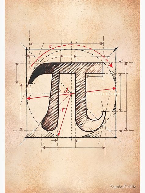 Mathematics Design Ideas, Pi Math Art, Mathematics Poster, Pi Tattoo, Grids Design, Pi Sign, Maths Art, Mathematical Drawing, Math Logo