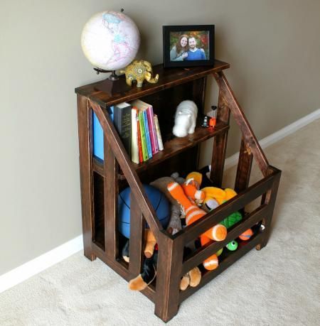 Kendra Storage Console (aka Bookshelf Toybox) DIY Stuffed Animal Storage Diy, Diy Toy Box Plans, Toy Box Plans, Diy Toy Storage, Bookcase Diy, Play Ground, Storage Console, Bookshelves Diy, Living Room Diy