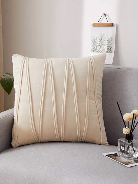 Plain Cushion Cover Without Filler | SHEIN USA Plain Cushions, Cushion Cover Designs, Living Room Pillows, White Pillow, Sofa Cushion Covers, Sofa Couch Bed, Stylish Home Decor, Stripe Pillow, White Pillows