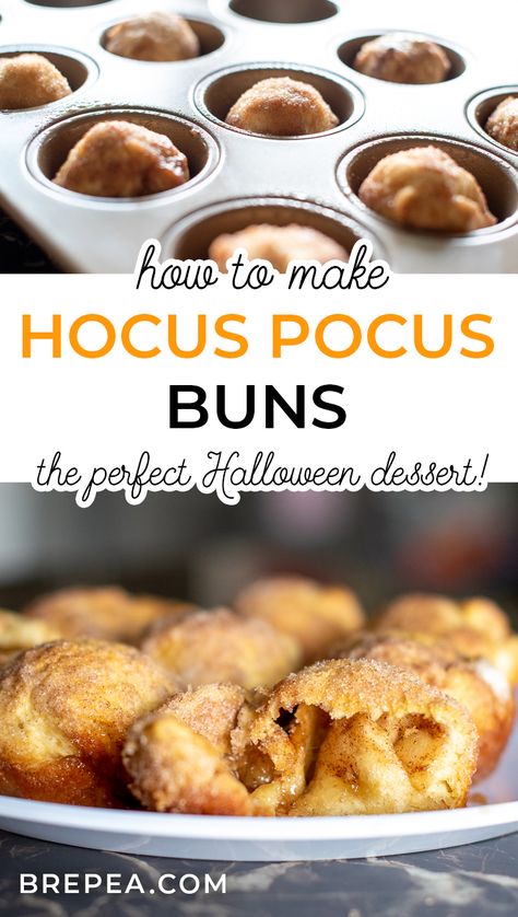 Fun Family Dessert Ideas, Hocus Pocus Rolls Recipe, Hocus Pocus Marshmallow Recipe, Hocus Pocus Balls, Hocus Pocus Oreo Balls, Hocus Pocus Sweet Treats, Hocus Pocus Buns Recipe, Hocus Pocus Rolls, Disney Halloween Food Ideas