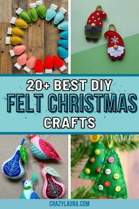 Felt Christmas Crafts, Diy Felt Christmas, Felt Ornaments Diy, Diy Felt Christmas Ornaments, Diy Felt Christmas Tree, Diy Christmas Presents, Felt Crafts Christmas, Christmas Arts And Crafts, Felt Crafts Diy