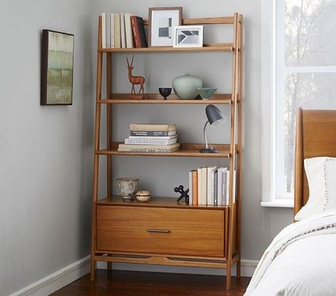 west elm x pbk Mid-Century Bookshelf - Wide Tower Mid Century Bookshelf, Wide Bookshelf, Mid Century Modern Bookcase, 60s Furniture, Mid Century Bedroom, Interior Design Minimalist, Desain Furnitur Modern, Mid Century Modern Bedroom, Modern Bookcase