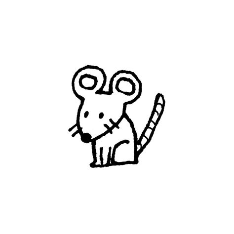 Rat Png Aesthetic, Rat Outline Drawing, Tiny Mouse Drawing, Rat Cute Drawing, Rat Stick And Poke, Derpy Animals Drawings, Rat Drawn Easy, Silly Rat Doodles, Matching Rat Tattoo