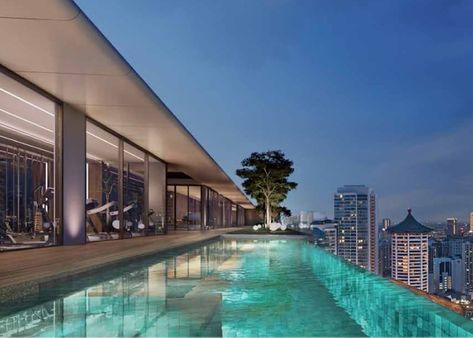 Condo Swimming Pool, Luxury Apartment Pool, Singapore Condo, Resort Vibes, Best Pools, Apartment Pool, Sky Pool, Bali Resort, Pool Lounger