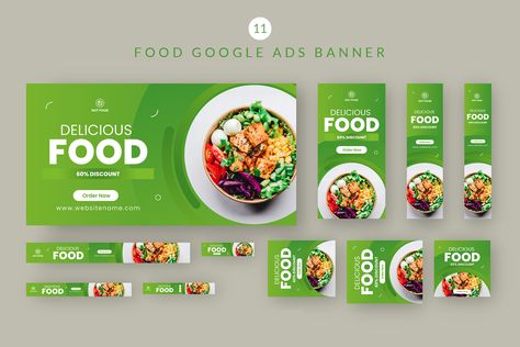 Food Google Ads Banner by Pixelpick on @creativemarket Web Banner Ideas, Google Ads Banner, Google Banner Ads, Food Discount, Ads Banner, Best Banner, Food Banner, Banner Ideas, Banner Ads Design