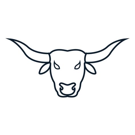 head of cow or bull or bison or buffalo line art outline simple logo vector illustration design Bull Skull Drawing Simple, Bull Drawing Easy, Buffalo Drawing Simple, Bull Head Outline, Bull Drawing Simple, Bulls Drawing, Buffalo Outline, Bull Outline, Bull Doodle