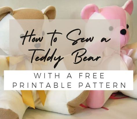 Diy Bears Pattern, Bear Fabric Pattern, How To Make A Bear Out Of A Shirt, Teddy Bear From Old Shirt Pattern, Sew A Teddy Bear Free Pattern, Making Teddy Bears Out Of Shirts, How To Sew A Teddy Bear Pattern, Diy Bear Pattern, Material Teddy Bear Pattern