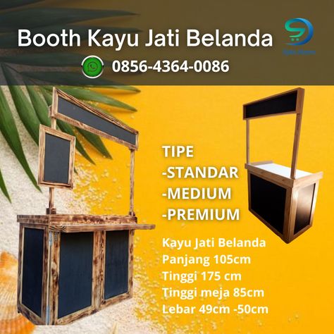 Booth, Gerobak, Meja, Booth Lipat Portable, Gerobak Lipat, Meja Lipat. Untuk Model Material: -Kayu Jati Belanda Panjang 105cm Tinggi 175 cm Tinggi meja 85cm Lebar 49cm -50cm Model Standard lipat 3 Model Alununium lipat 3 Model Medium lipat 4 dan Model Premilux lipat 4 Plus Aksesoris Harga Terjangkau WA 085643640086 Zain Store Magelang #booth #mejalipat #gerobaklipat Booth Portable, Promotion Table, Promotion, Outdoor Decor, Home Decor, Home Décor