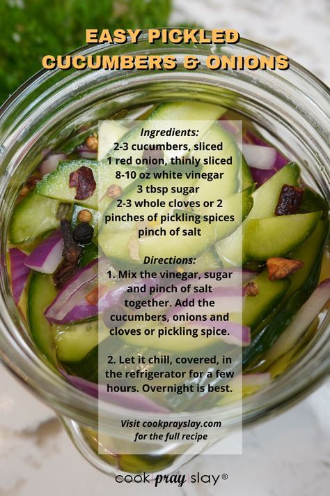 If you're a pickled cucumber fan like I am, and you're looking for ways to use your cucumbers and onions from the garden, this one is for you! Refreshing, crispy, tangy and OH SO DELICIOUS...I can literally eat this out the bowl by itself. But in most cases, I like to compliment a dish with a nice serving of my easy pickled cucumbers and red onions. I grew up eating pickled cucumbers on the side with dinner. It provides a tasty texture with a pop of tanginess! Quick Pickle Cucumber And Onion, Pickled Cucumbers And Onions Vinegar, Pickled Red Onions And Cucumbers, Quick Pickled Cucumbers And Onions, Pickled English Cucumber Recipes, Persian Cucumber Pickles, Pickle Cucumber Recipes Vinegar, Pickle Cucumber Recipes, Cucumber Pickle Recipes