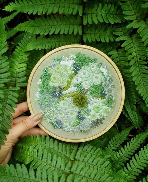 Hannah Kwasnycia, Etsy Embroidery, Embroidered Art, Coral Reefs, Old Bottles, Rose Embroidery, Hoop Art, Embroidery And Stitching, Fantasy World