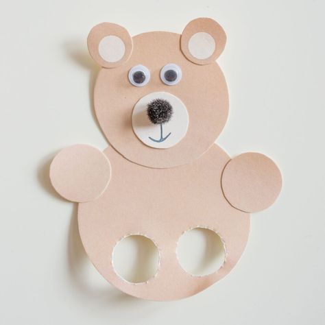 easy bear cub finger puppet craft for kids - free printable — emelbe design Finger Puppet Template, Bear Finger Puppet, Emelbe Design, Puppet Template, Teddy Bear Crafts, Puppet Craft, Finger Puppet Patterns, Paper Bag Crafts, Puppets For Kids