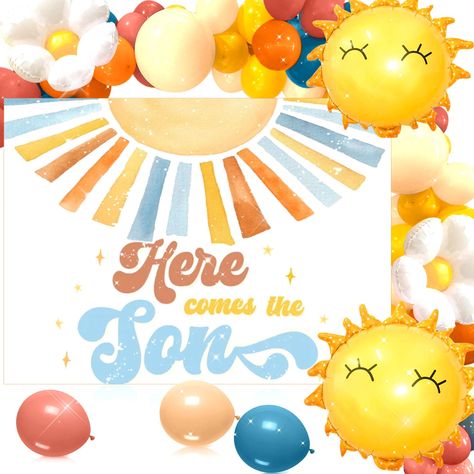 PRICES MAY VARY. Here comes the sun: The here comes the son decorations adopt sunshine and vibrant elements, designed for the baby sunshine theme party, this kit is full of colorful balloons and cute sun elements, warm and delicate, suitable or indoor or outdoor celebration Wide application: This package is suitable for here comes the son baby shower party, sunshine baby shower party, gender reveal party, boy first birthday party, sun theme party. It is also a great choice for wall decoration Yo First Trip Around The Sun Birthday Decorations, Baby Shower Themes Spring, Baby Boy Shower Themes Unique, Baby Boy Baby Shower Themes, Sunshine Themed Party, Sun Balloon, Sun Theme, Office Baby Showers, Sunshine Theme