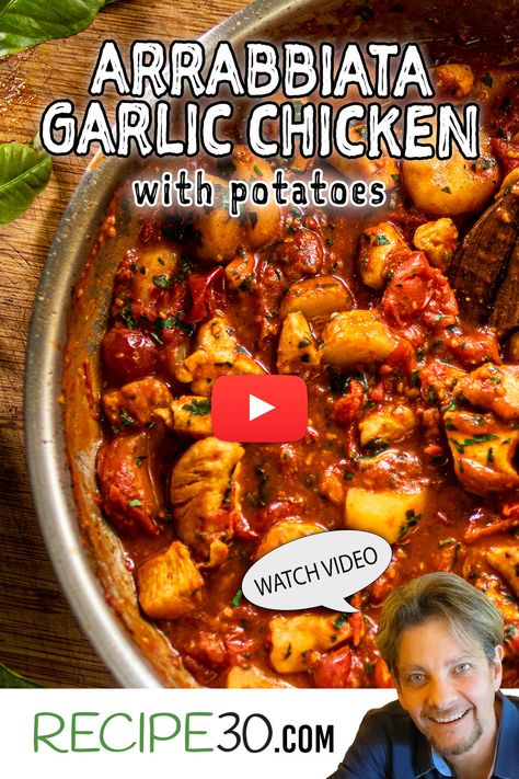 Chicken Arrabiata Recipe, Chicken Arrabiata, Recipes With Videos, Crockpot Roast Recipes, Mind Diet, Chicken Recipies, Menu List, Crockpot Roast, Spicy Tomato Sauce