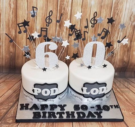 Cake For Twins Adults, His And Hers Birthday Cake, Twin Birthday Cakes For Adults, 60th Birthday Cake For Men, Men Cakes, Twin Birthday Cakes, Make Birthday Cake, 40th Cake, Twins Cake