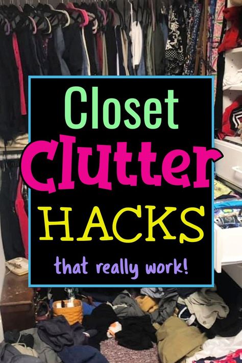 Organizing Small Closet Ideas, Organize Bedroom Closet Ideas, A Lot Of Clothes Small Closet, De Clutter Closet, Easy Clothes Organization Ideas, How To Clean Closet Organizing, Clothing Storage Hacks Small Spaces, Closet Organization Lots Of Clothes, Clean Closet Inspiration