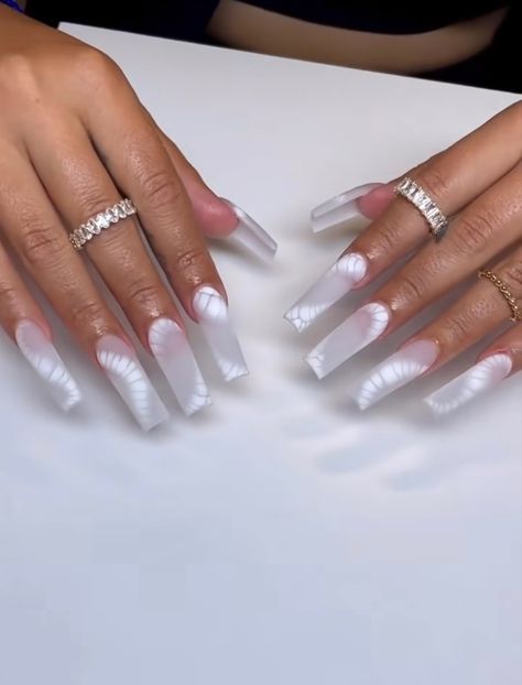 Smoky White Nails, White Foggy Nails, Frosted Acrylic Nails, Frosted White Nails, Foggy White Acrylic Nails, White Frosted Nails, Frosty White Acrylic Nails, Frost Nails, Frosted Nails