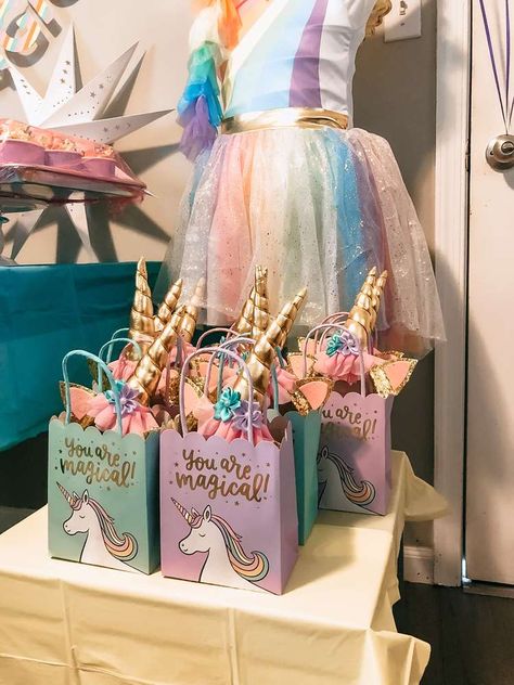 Unicorn Birthday Party Ideas | Photo 1 of 10 | Catch My Party Adopt A Unicorn, Birthday Party Giveaways, Barn Birthday Party, Unicorn Birthday Party Ideas, Rainbow Unicorn Birthday Party, Birthday Giveaways, Unicorn Themed Birthday Party, Party Giveaways, Rainbow Unicorn Birthday