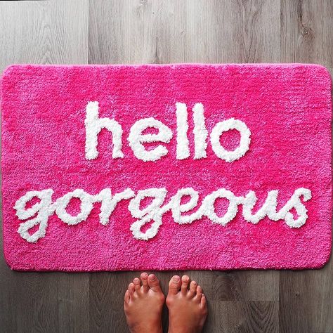 Hot Pink Bathroom, Pink Bathroom Rugs, Colorful Bath Mat, Fun Bathroom Decor, Fun Bathroom, Pink Bathroom Decor, Cute Bath Mats, Dark Magenta, Gorgeous Bathroom