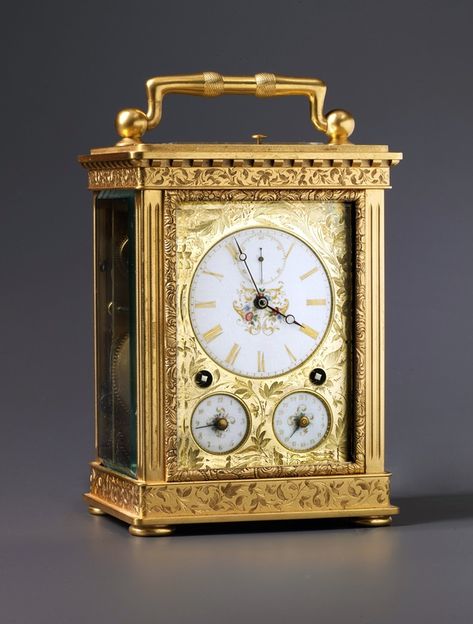 A Swiss Grande Sonnerie carriage clock, La Chaux-de-Fonds, date circa 1850 Novelty Clocks, Animal Clock, Big Clocks, Skeleton Clock, Luxury Clock, Outdoor Clock, Singing Bird, Carriage Clocks, Retro Clock