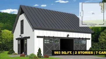 Prefab Pole Barn Home Kits & Top Sellers to Buy From (with reviews) - Metal Building Homes Barn Door Garage, Barn Garage Plans, Detached Garage Designs, Barn Style Garage, Garage Plans With Loft, Pole Barn Garage, Garage Plans Detached, Farmhouse Garage, Barn Plan