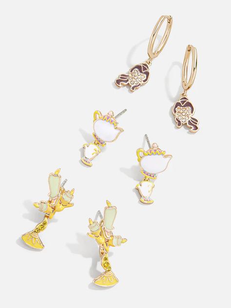 Shop Disney Princess Collection at BaubleBar, featuring gold princess earrings, princess jewelry & more. Enjoy free UPS shipping over $75 & free returns. Disney Princess Earrings, Disney Princess Jewelry, Mrs Potts And Chip, Beauty And The Beast Disney, The Beast Disney, Beast Disney, Mrs Potts, Princess Nursery, Disney Earrings