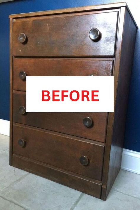 Best DIY Dresser Makeover Idea 2023 Diy Upcycle Dresser Ideas, Repurpose Small Dresser, Upcycle Small Dresser, Repurpose Old Dresser Diy Ideas, Redoing Old Furniture Before After, Ideas For Old Dressers, Diy Old Dresser Makeover, Modernize Old Dresser, Three Drawer Dresser Makeover