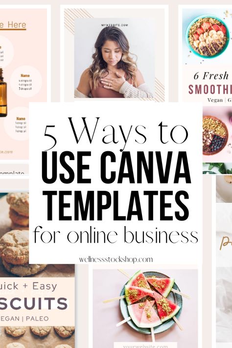 Here are 5 ways how you can use Canva Templates to grow your business faster! Templates have become such a popular time-saving tool for small businesses that professional designers have now jumped on board to create super beautiful, useful, amazingly affordable templates for you to tap into and customize to your brand. Canva Business Templates, Wahm Schedule, Mompreneur Quotes, Business Social Media, Using Canva, Mom Entrepreneur, Wellness Business, Pinterest Templates, The Bomb