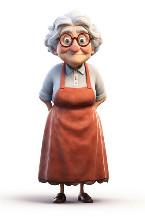 Cartoon adult apron white background. AI generated Image by rawpixel. | premium image by rawpixel.com / Tung Grandma Cooking Illustration, Old Woman Character Art, Old Woman Cartoon, Old Lady Illustration, Grandma Illustration, Old Lady Cartoon, Cartoon Grandma, Apron White, Grandma Cooking