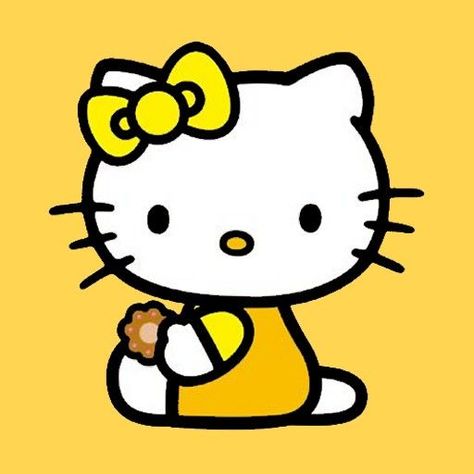 Yellow Cartoon Characters Hello Kitty Yellow Aesthetic, Yellow Characters Cartoon, Mimi Kitty, Hello Kitty Mimi, Yellow Hello Kitty, Yellow Cartoon Characters, Yellow Y2k, Kitty Icon, Hello Kitty Wallpaper Hd