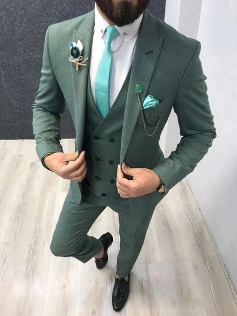 Men teal green suit,men 3 peice Wedding Dinner suit, Slim Fit suit for men, men green suit. Green Suit Men, Suits Men Slim, Terno Slim, Blazer Outfits Men, Slim Fit Suit Men, Slim Fit Coat, Dress Men, Wedding Suits Groom, Suits Men