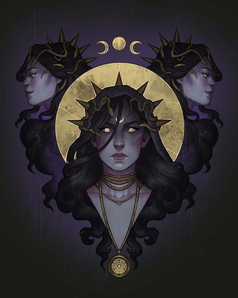 Zarimoth ✦ Mystical Artist | Hecate ✦ Portrait Hello, my loves! 💖✨ I’m glad to be back with my usual mystical illustrations 🔮✨ As some of you may know, along with… | Instagram Along With The Gods, W.i.t.c.h Art, Hecate Goddess, Greek Pantheon, Ancient Goddesses, Pagan Art, Grece Antique, Greek Gods And Goddesses, Tarot Art