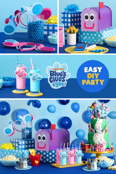 Throw a Blue's Clues themed party for your preschooler with these easy printables, recipe ideas, hacks, and more! Blues Clues Birthday Party, Blues Clues Birthday, Blue's Clues Birthday Party, Thinking Chair, Clue Party, Ideas Fiesta, Blue Birthday Parties, Blue's Clues And You, Easy Diys