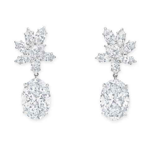 AN IMPORTANT DIAMOND 'WINSTON CLUSTER' PENDENT EARRINGS, BY HARRY WINSTON Harry Winston, Marquise Cut Diamond, D F, Rare Gems, The Pink, Luxury Jewelry, Jewelry Inspiration, Diamond Earrings, Pear