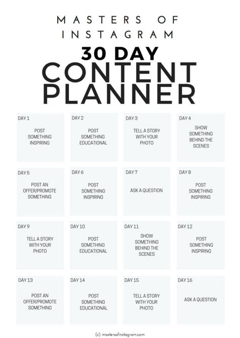 30 Day Content Planner, Instagram Content Planner, Instagram Calendar, Finanse Osobiste, Instagram Plan, Instagram Planner, Media Planner, Content Planner, Instagram Marketing Tips