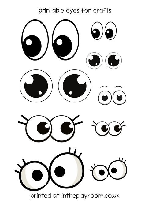 Free Printable Eyes for Crafts - In The Playroom Make A Monster Printable Free, Monsters Crafts For Preschool, Monster Eyes And Mouth Printable, Eyes Clipart Black And White, Printable Eyes Templates, Eyes Template Free Printable, Eye Crafts For Preschoolers, Printable Eyes For Crafts, Monster Eyes Printable