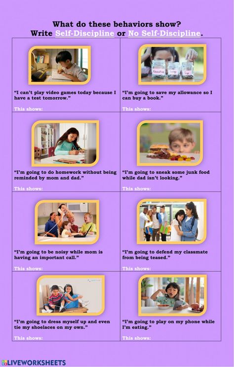 Self-discipline worksheet Discipline Worksheets, Multiple Meaning Words Worksheet, Animals And Their Homes, Free Worksheets For Kids, Multiple Meaning Words, Goals Worksheet, Community Helper, Comprehension Worksheets, Educational Worksheets