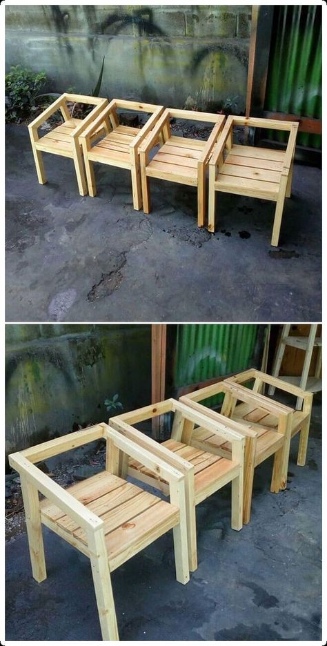 Pallet Garden Furniture, Pallet Chair, Desain Furnitur Modern, Hemma Diy, Diy Wooden Projects, Wooden Pallet Projects, Pallet Decor, Diy Garden Furniture, Pallet Outdoor