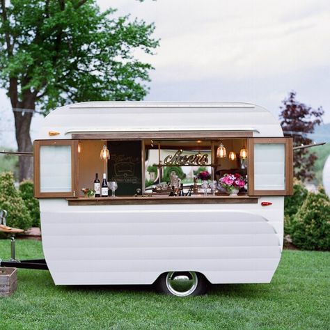 Retro Food Truck Mobile Flowers Beer Wine Bar Juice Ice Cream Catering Trailer _ - AliExpress Mobile Mobile Bar Trailer, Bar Trailer, Caravan Bar, Beer Truck, Mobile Bars, Catering Trailer, Craft Beer Bar, Mobile Food Trucks, Bar Catering