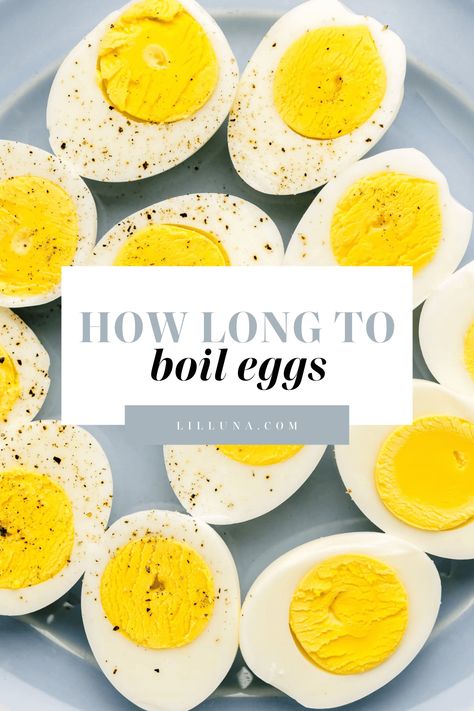 Learn how long to boil eggs to make the perfect hard-boiled eggs. It's quick, simple, and NO FAIL - this method works every time! #hardboiledeggs #eggs #howto #lifehack How Long Does It Take To Boil Eggs, How Long To Cook Boiled Eggs, How Long Do U Boil Eggs, Boil Eggs Time, How Long To Boil Eggs Hardboiled, How Long To Cook A Boiled Egg, How Long Do You Boil Eggs, How To Make Boiled Eggs, How Long To Boil Eggs