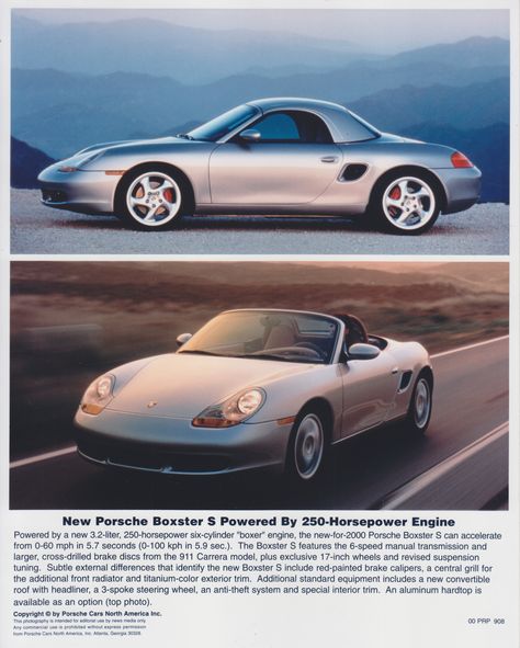 Porsche Boxster S (USA press photo, # 00 PRP 908, 2000) 986 Boxster, B13 Nissan, Porsche 986, Porsche Boxter, Porsche Boxster 986, Porsche 718 Boxster, German Engineering, Porsche 944, Volkswagen Group