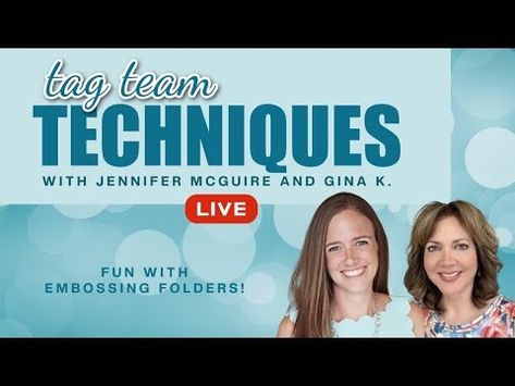 8 Embossing Folder Techniques with Jennifer McGuire + Gina K. - YouTube Jennifer Mcguire Cards, Stamp Techniques, Wreath Cards, Stamp Tv, Jennifer Mcguire Ink, Embossing Techniques, Jennifer Mcguire, Gina K, Card Making Videos