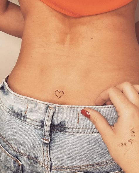 Lower Back Tattoo, Tiny Heart Tattoos, Small Heart Tattoos, Faith Tattoo, Tattoos For Black Skin, Back Tattoos, Tiny Heart, Small Heart, Heart Tattoo