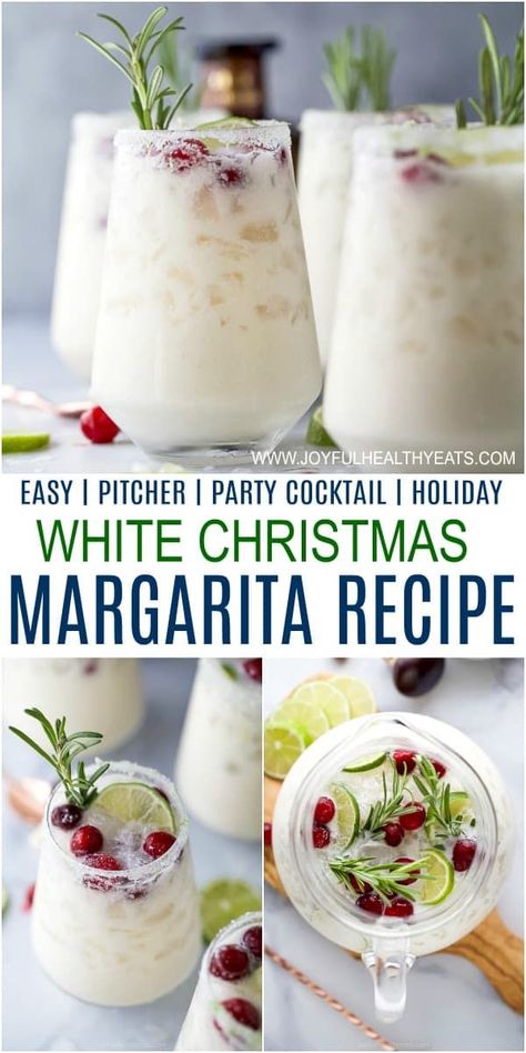 A White Christmas Margarita Pitcher Recipe that tastes like Christmas in a cup with tequila. Guaranteed to be a hit at your holiday party! White Christmas Margarita Pitcher, Christmas Margarita Pitcher, Christmas Margarita Recipe, Margarita Pitcher Recipe, White Christmas Margarita, Christmas In A Cup, Margarita Pitcher, Christmas Margarita, Coconut Margarita