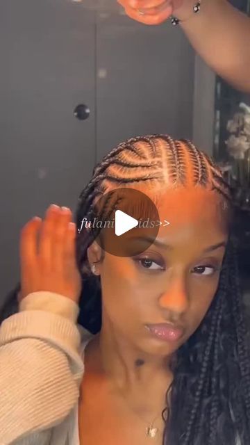 Short Lemonade Fulani Braids, Easy Fulani Braids Hairstyles Designs, Fulani Braids Bun, Fulani Braids Simple, Fulani Quick Weave Hairstyles, Zigzag Fulani Braids, Easy Fulani Braids, Fulani Side Part Braids, Alicia Keys Fulani Braids