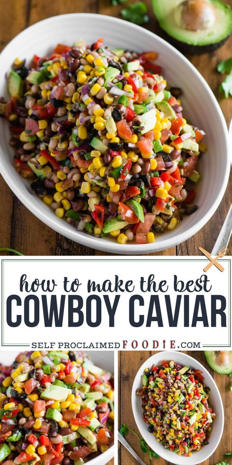 Best Cowboy Caviar Recipe, Cowboy Caviar Salad, The Best Cowboy Caviar, Cowboy Salad, Cowboy Caviar Recipe, Cold Salad Recipes, Texas Caviar, Caviar Recipes, Resep Salad