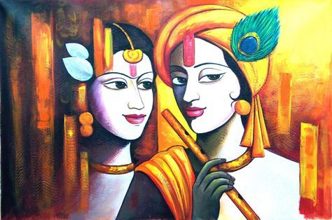 Painting, krishna painting - painting Online Acralik Painting, Radhakrishna Paintings, God Painting, Modern Art Canvas Painting, Religious Paintings, Painting Canvases, Ganesha Painting, Krishna Radha Painting, Madhubani Painting