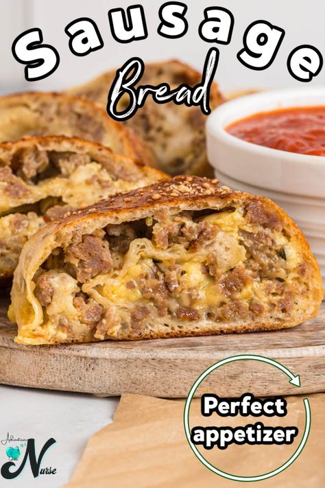 Sausage bread is a hearty bread that’s full of flavor and perfect for any occasion. This simple recipe combines savory sausage and cheese all baked inside a crusty bread that brings out the best in both ingredients. The result is a delicious, bread that will have everyone coming back for more! Hearty Bread, Ground Sausage Recipes, Sausage Bread, Cheese All, Meat Rolls, Pizza Snacks, Mild Italian Sausage, Dough Recipes, Hot Italian Sausage