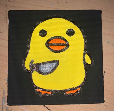 Things To Paint Small Canvas, Silly Canvas Paintings, Cartoon Easy Paintings, Funny Mini Canvas Painting, Small Rectangle Canvas Painting Ideas, Food Painting Acrylic Easy, Tiny Canvas Painting Easy, Tiny Paintings Ideas Simple, Cute Canvas Drawings Easy