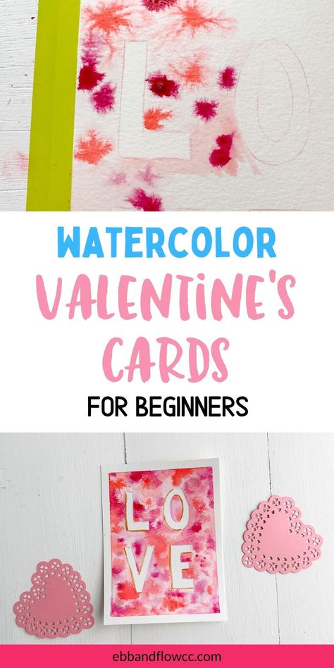 Paint your loved one a cute Valentine card with one of these easy ideas. Perfect for beginners. Valentine Card Ideas Watercolor, Paint Card Crafts, Valentine Watercolor Cards Diy, Valentine Card Watercolor Diy, Valentine’s Day Cards Diy Watercolor, Easy Valentine Watercolor Cards, Valentine Watercolor Card Ideas, Diy Watercolor Valentines Day Cards, Valentine Watercolor Cards Watercolour