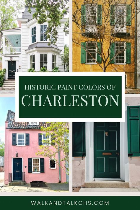 Charleston South Carolina Interior Design, Caribbean Houses Exterior, Charleston White Exterior, Blue Shutter Paint Colors, Sherwin Williams Historic Charleston Paint Colors, Charleston Themed Room, Charleston Sc House Exterior, Charleston Green Shutters, Charleston Style Home Exterior